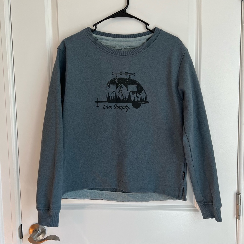 Patagonia Live Simply Camping Uprisal Crew Sweatshirt Recycled Women’s Size M